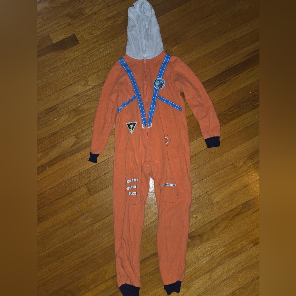 Cat & Jack Orange and White Kids One Piece Footie